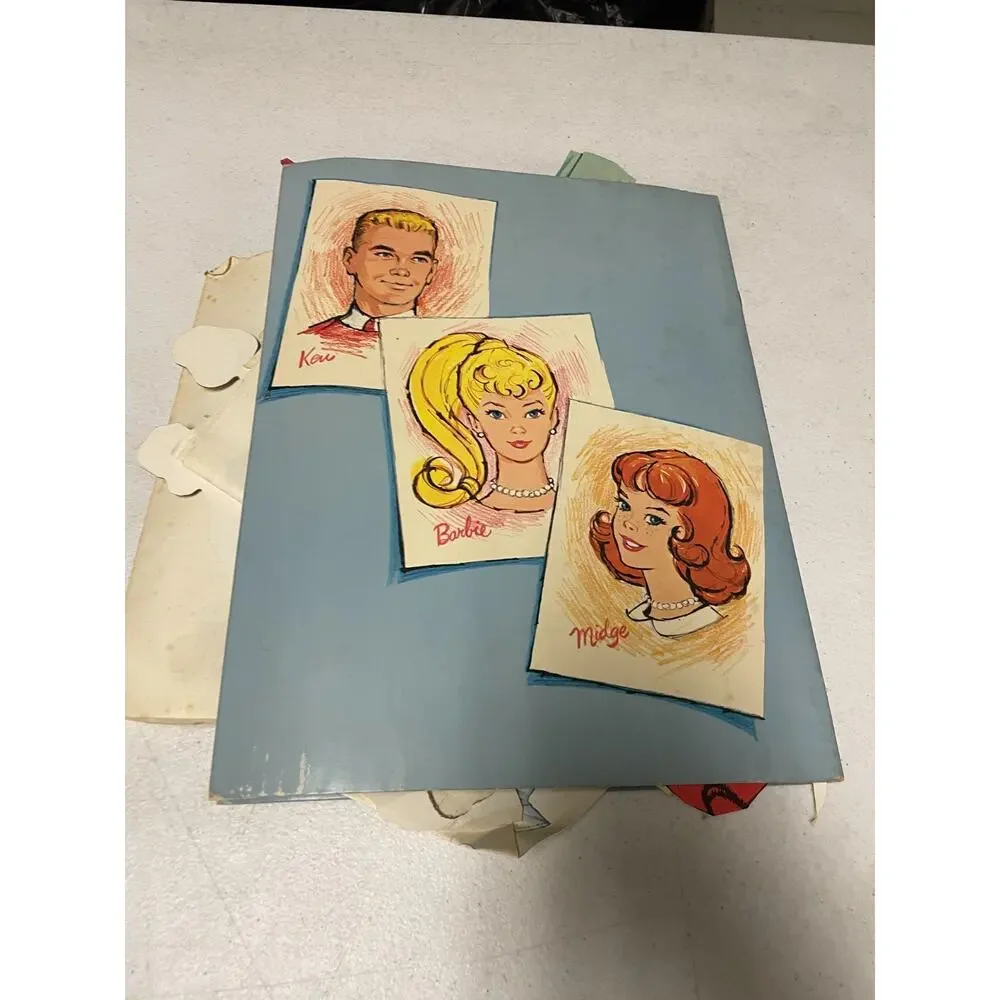 Vintage 1963 Barbie Ken Midge Paper Dolls Book Whitman Costumes Cut Out Set